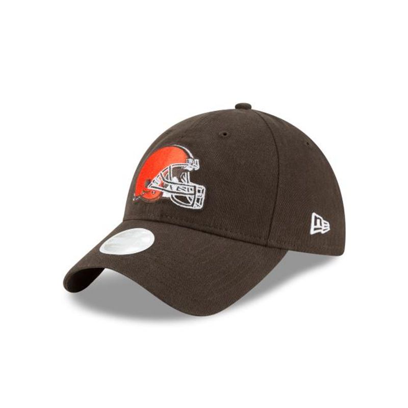 NFL Cleveland Browns Womens Preferred Pick 9Twenty Adjustable (YUO5288) - Brown New Era Caps